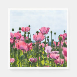 Rosa Poppies Pappersservett