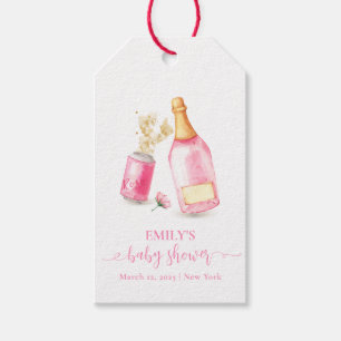 Rosa Poppin Champagne Beer Girl Baby Shower Presentetikett