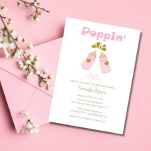 Rosa Poppin Flaskor Baby Shower