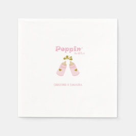 Rosa Poppin Flaskor Baby Shower Pappersservett