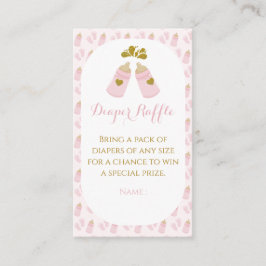 Rosa Poppin Flaskor Flickor Baby Shower Tilläggskort