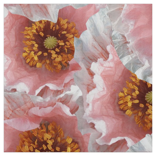 rosa poppor tyg (Provkarta)