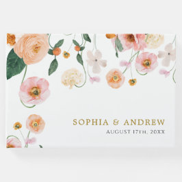 Rosa Poppy Blommigt Bröllop Gästböcker