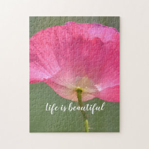 Rosa Poppy Flower-inspirationsoffert Pussel