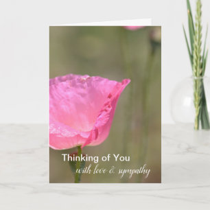 Rosa Poppy Flower tänker på dig Kort