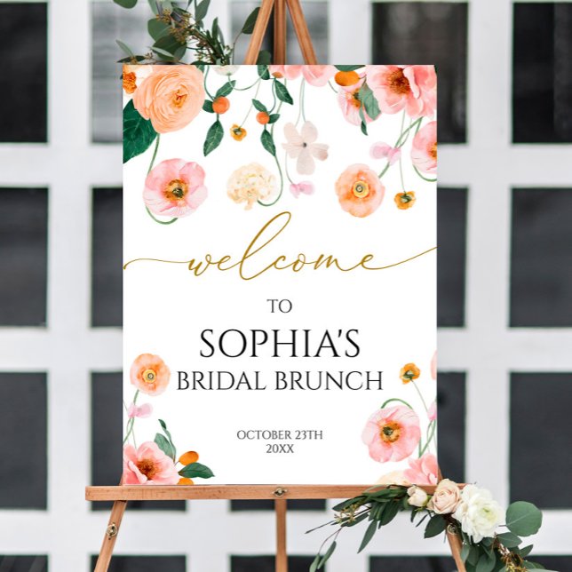 Rosa Poppy Flowers Möhippa Välkommen Poster (Skapare uppladdad)