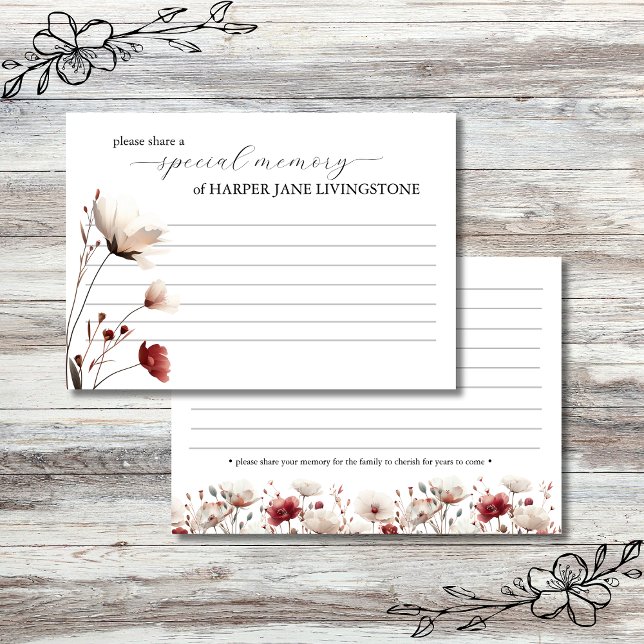 Rosa Poppy Funorial Memorial  ett minneskort Inbjudningar (Skapare uppladdad)