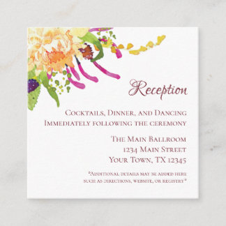 Rosa Poppy Garden Recepton Card (100 cent) Tilläggskort