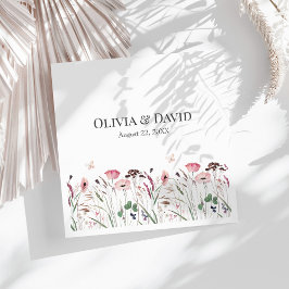 Rosa Poppy Meadow Bröllop Napkins Pappersservett