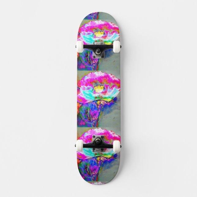 Rosa Poppy Skateboard Bräda 21,5 Cm (Framsida)