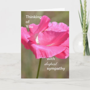 Rosa Poppy Sympathy Kort