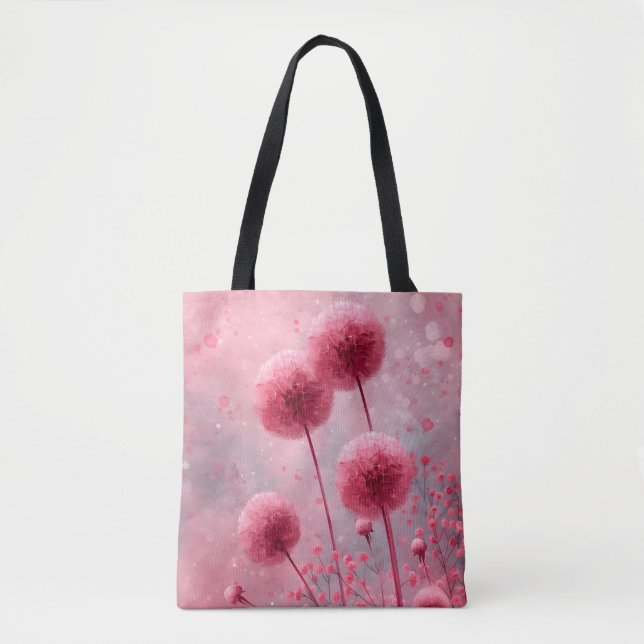 Rosa Poppy Tote Bag Tygkasse (Framsida)