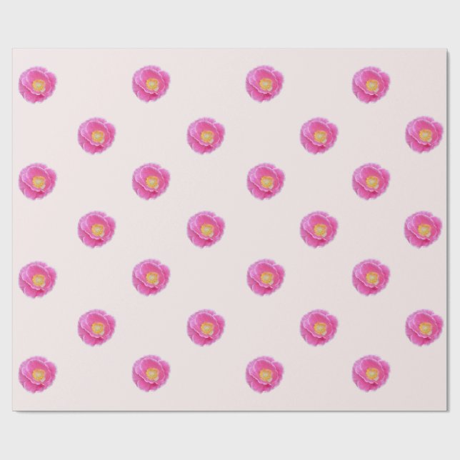 Rosa Poppy Wrapping Papper Presentpapper (Platt)