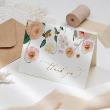 Rosa poppyblommig tackkort