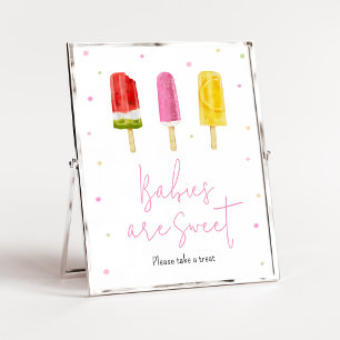 Rosa Popsicle Baby Shower Spädbarn är Sweet Poster