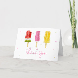Rosa Popsicle Baby Shower Tack Kort