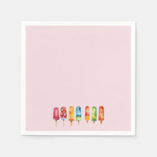 Rosa Popsicle Party Napkins Pappersservett