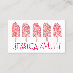Rosa Popsicles Foodie Eclair Ice Cream Visitkort