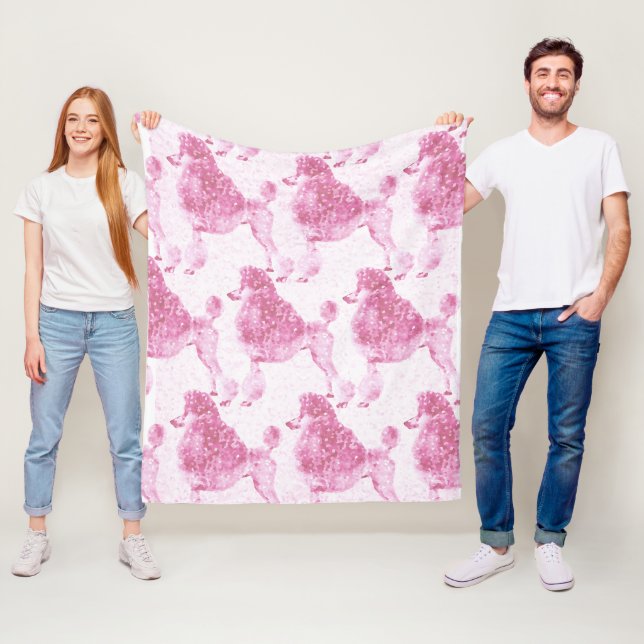 Rosa Posh Pudel Baby Kids Fleecefilt (På plats)