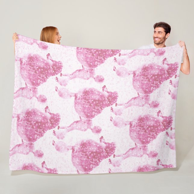 Rosa Posh Pudel Baby Kids Fleecefilt (På plats)