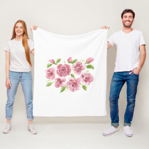 Rosa Posies Fleece Blanket