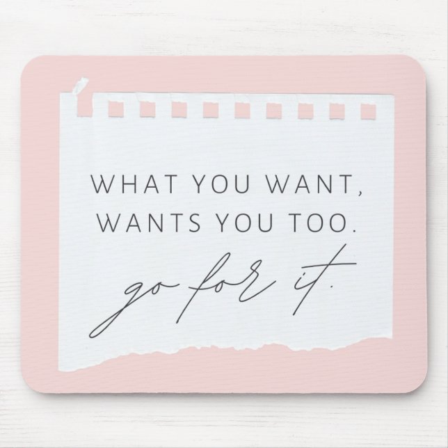Rosa Positive Inspirational Affirmation Mouse Pad Musmatta (Framsidan)