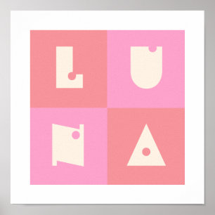 Rosa Poster leksaksbebyggelse LUNA namn
