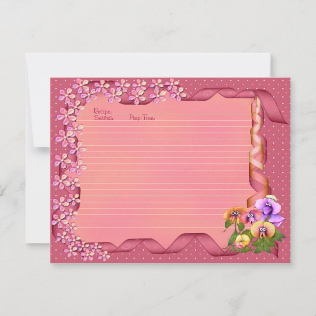 Rosa Posyreceptkort Inbjudningar (Framsida)