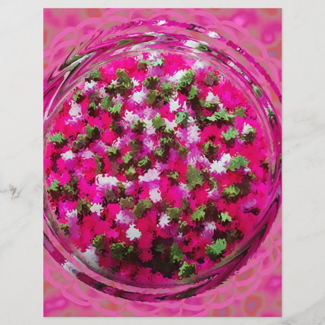 Rosa potpurribulk skrapbokspapper sidor reklamblad (Framsidan)