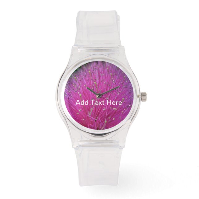 Rosa Powder Puff Watch Armbandsur (Framsida)
