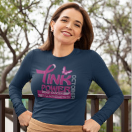 Rosa Power-Breast Cancer Awareness Design T Shirt