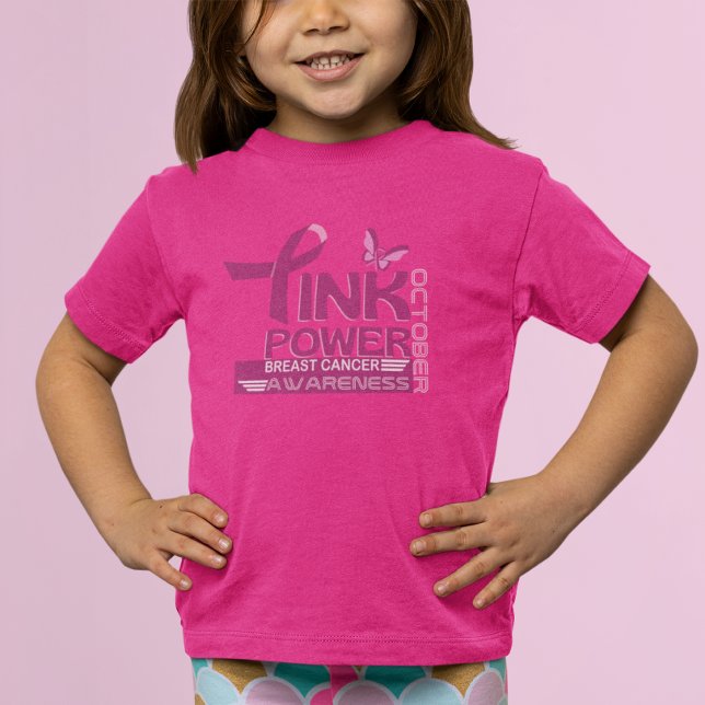 Rosa Power-Breast Cancer Awareness Design T Shirt (Skapare uppladdad)