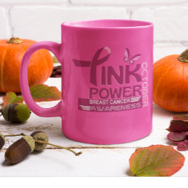 Rosa Power-Breast Cancer Awareness Design Två-Tonad Mugg