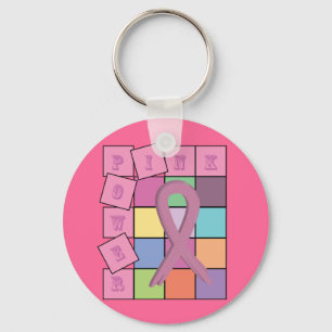 Rosa Power Breast Cancer Awareness (Tabbon Keychai Nyckelring