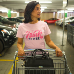 Rosa Power Bröstcancer Medvetenhet Hjarta T Shirt