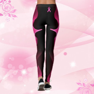 Rosa Power Lighting Strejka Banderoll Bröstcancer Leggings