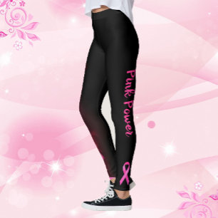 Rosa Power Lightning Strejka Band Breast Cancer Leggings