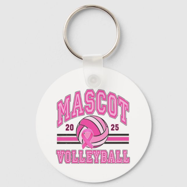 🏐 Rosa Power Volleyball 🎗️ Nyckelring (Framsida)