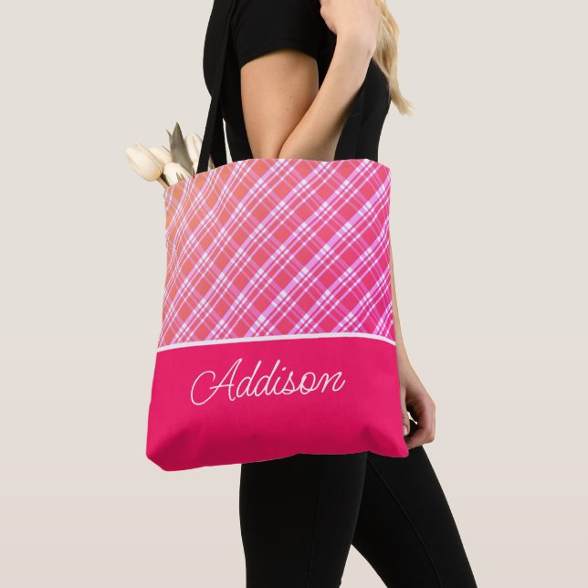 Rosa Pput and Rand Tote Bag Tygkasse (Närbild)