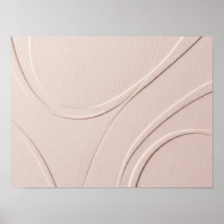 Rosa präglade kurvor minimalistisk affisch