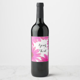Rosa prästkragar Blommig prästkrage Eleganta vinet Vinflaska Etikett