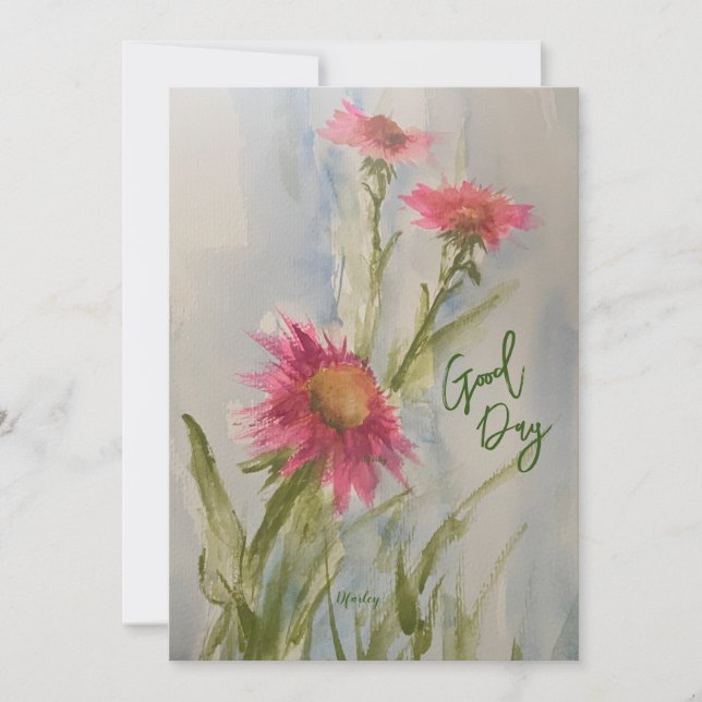 Rosa Prästkragar Notekort Inbjudningar (Framsida)