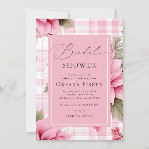 Rosa Preppy Blommigt Möhippa Inbjudningar