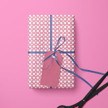 Rosa Preppy Gingham Hjärtan - Rull med Inpacknings