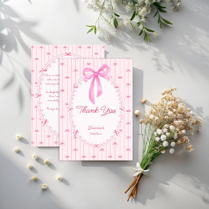 Rosa preppy handritad baby shower tack kort