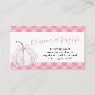 Rosa Preppy Pumpkin Baby Shower Diaper Raffle Tilläggskort