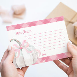 Rosa Preppy Pumpkin Birthday Time Capsule Notes Tilläggskort