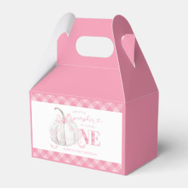 Rosa Preppy Pumpkin First Birthday Favor Boxes Presentaskar