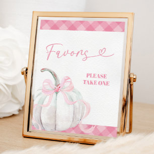 Rosa Preppy Pumpkin Girl Birthday Favors Poster