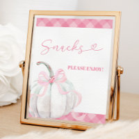 Rosa Preppy Pumpkin Girl Birthday Snacks Poster
